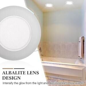 NWT, 6 Inch Shower Trim Recessed Light Covers with Albalite Lens
